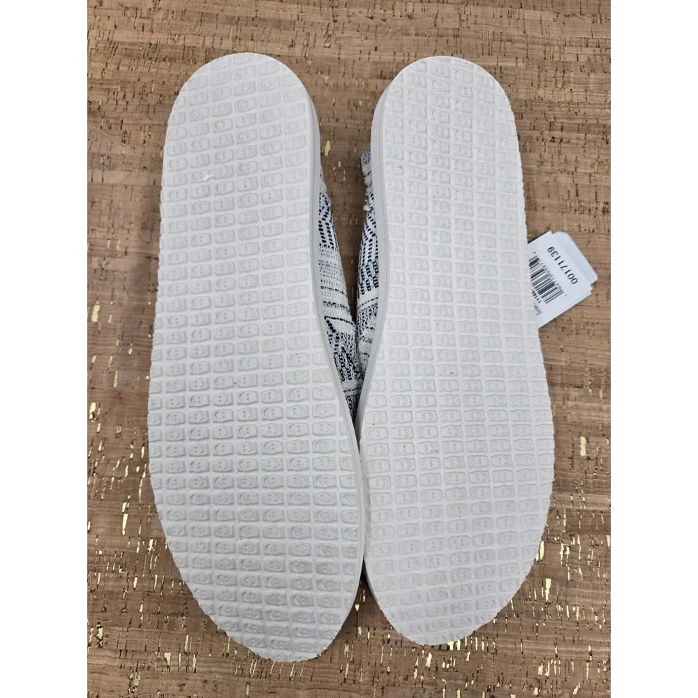 SANUK DONNA St Shoes Boho Womens 10 Slip On Slide On Black White Lightweight